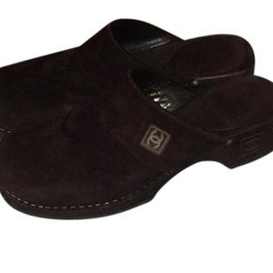 CHANEL Shoes - Chanel Brown Suede Mules CHANEL Shoes - Chanel Brown Suede Mules